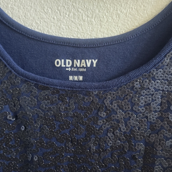 Old Navy blue sequined yank top size medium - Picture 3 of 3